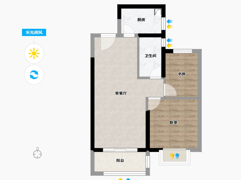 湖北省-武汉市-保利城七期云廷-51.15-户型库-采光通风