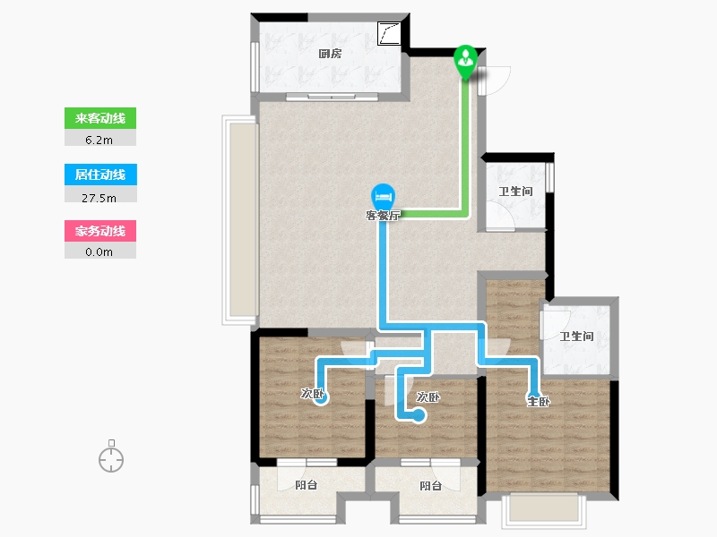 山东省-烟台市-新城明昱锦园-110.40-户型库-动静线