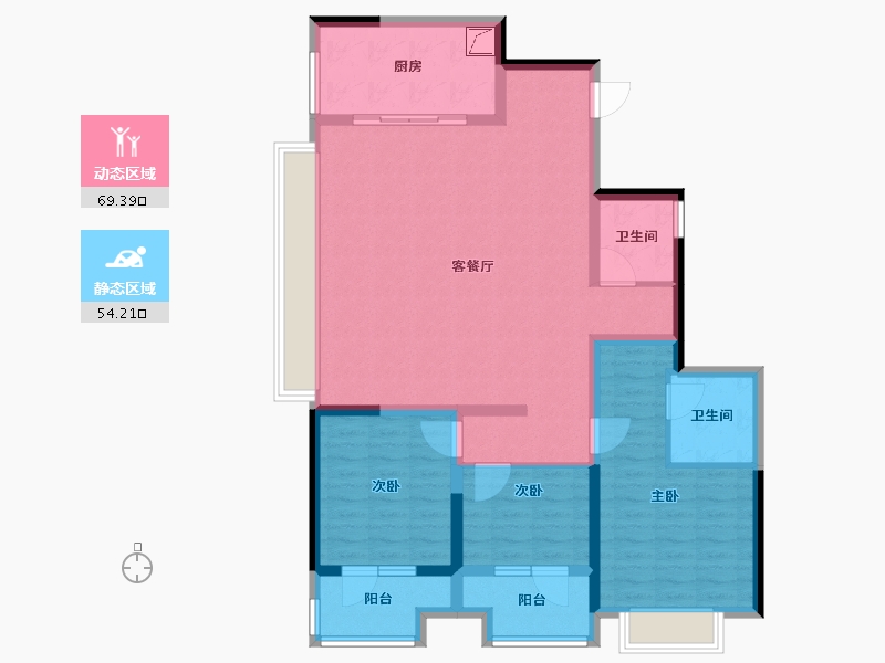 山东省-烟台市-新城明昱锦园-110.40-户型库-动静分区