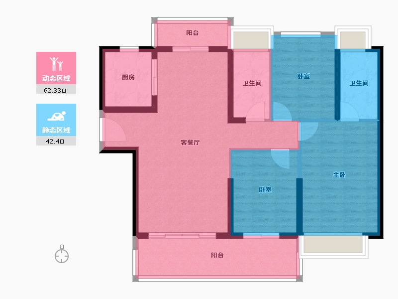 广东省-惠州市-碧桂园十里银滩维港湾-93.95-户型库-动静分区