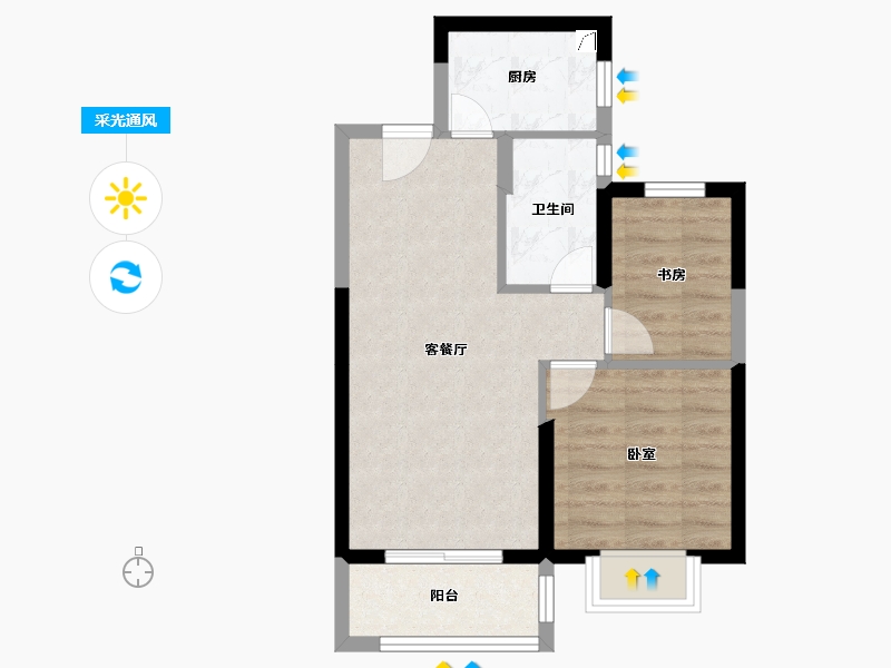 湖北省-武汉市-保利城七期云廷-51.27-户型库-采光通风