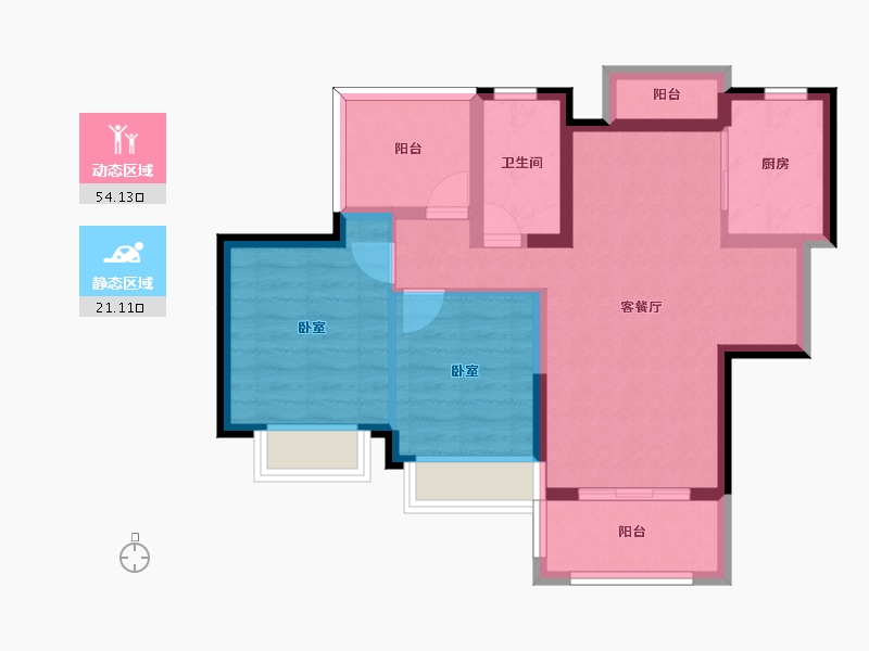 广东省-惠州市-惠阳雅居乐花园-65.73-户型库-动静分区