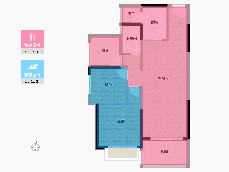 广东省-惠州市-沣盛凤凰城-71.57-户型库-动静分区