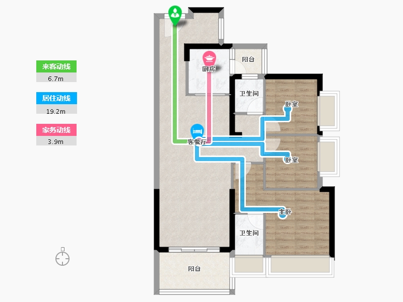 广东省-惠州市-​隆生西江花园-84.58-户型库-动静线