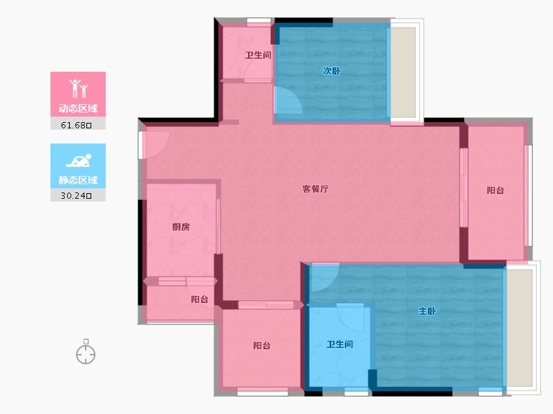 广东省-惠州市-惠阳振业城-82.77-户型库-动静分区