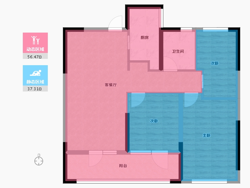 山东省-青岛市-慧通理想之城-84.00-户型库-动静分区