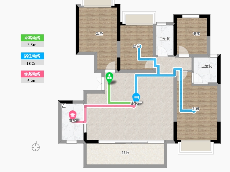 四川省-成都市-兴城人居云山府-103.02-户型库-动静线