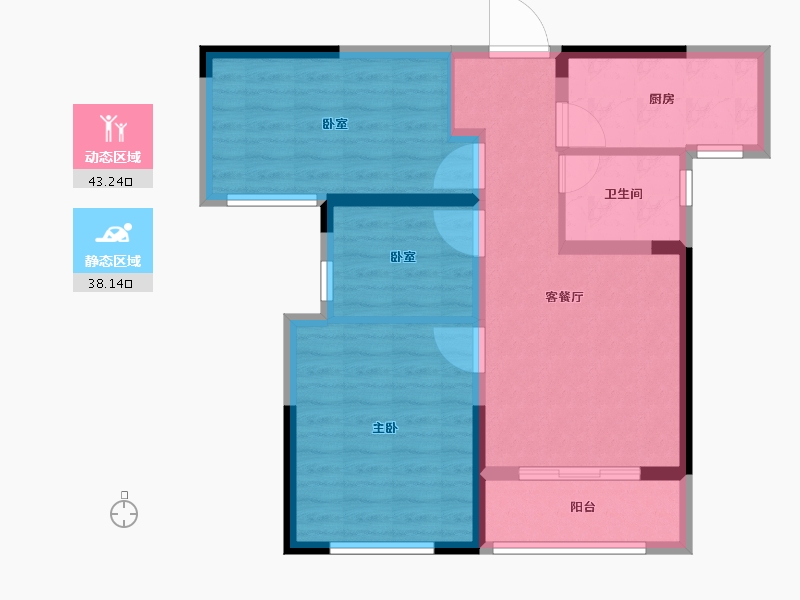 河南省-南阳市-建业贰号城邦-72.53-户型库-动静分区