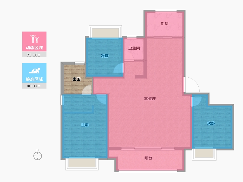 江苏省-徐州市-徐州吾悦广场-106.41-户型库-动静分区