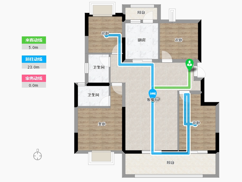 云南省-昆明市-海伦堡傾城小院-99.94-户型库-动静线