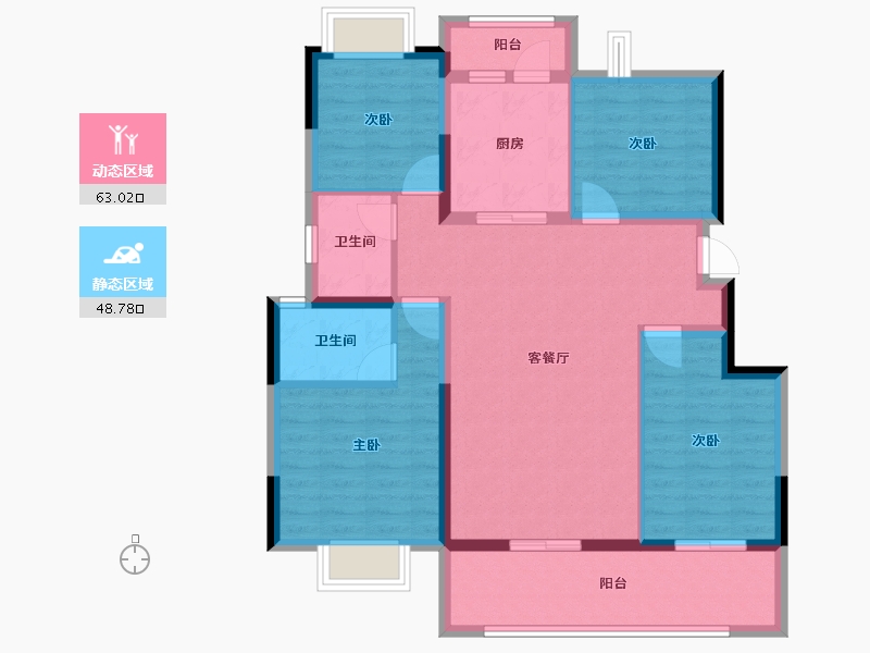 云南省-昆明市-海伦堡傾城小院-99.94-户型库-动静分区