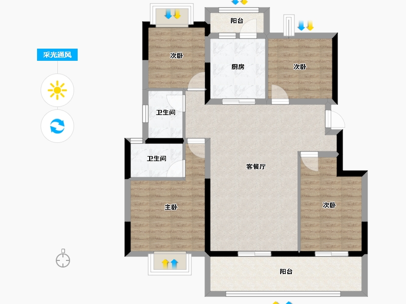 云南省-昆明市-海伦堡傾城小院-99.94-户型库-采光通风