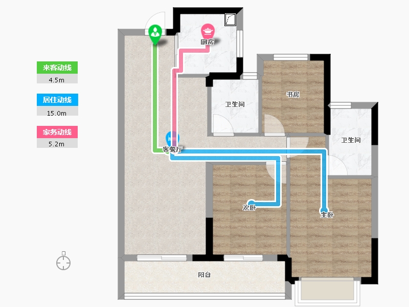 浙江省-金华市-滨江翠语华庭​-78.41-户型库-动静线