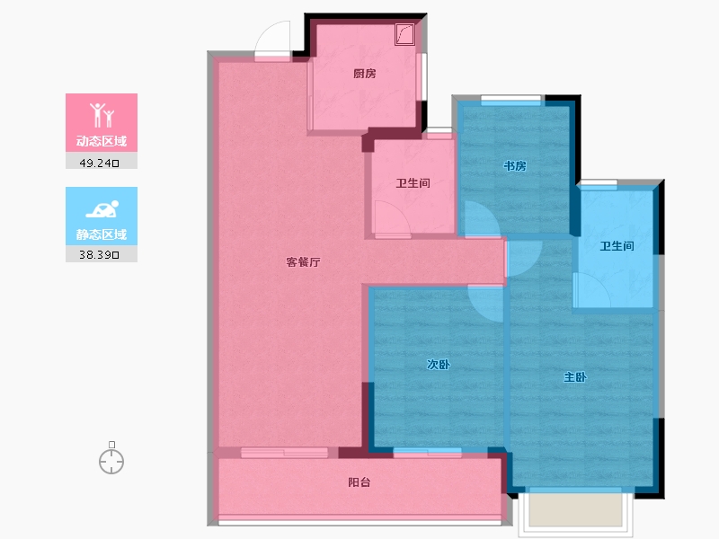 浙江省-金华市-滨江翠语华庭​-78.41-户型库-动静分区