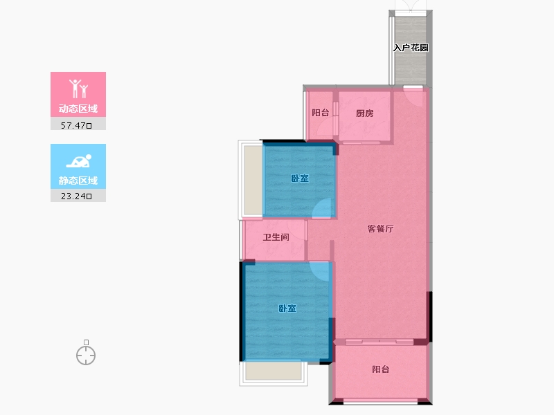 广东省-惠州市-博景湾-76.70-户型库-动静分区