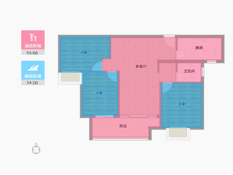 江苏省-徐州市-​汇景君悦府-76.01-户型库-动静分区