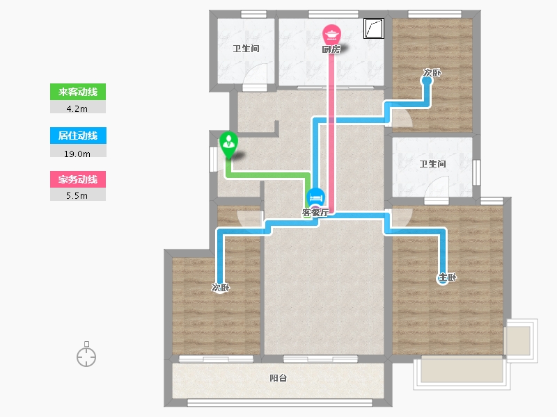 河北省-石家庄市-龙湖天璞-107.00-户型库-动静线