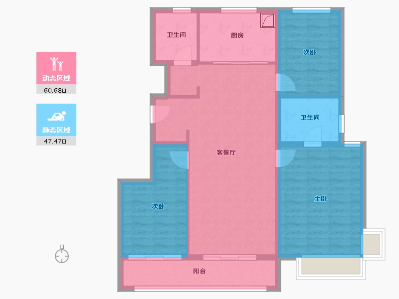 河北省-石家庄市-龙湖天璞-107.00-户型库-动静分区