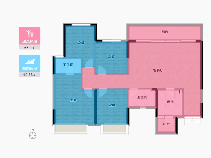 四川省-成都市-西郡英华(四期)-104.98-户型库-动静分区