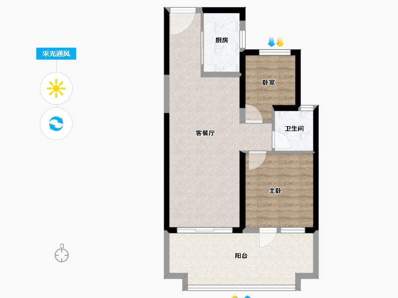 广东省-惠州市-碧桂园十里银滩维港湾-66.75-户型库-采光通风