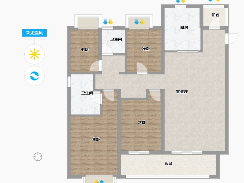 云南省-昆明市-万科公园城市-115.19-户型库-采光通风