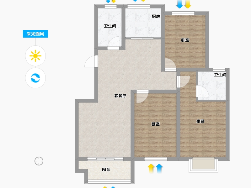 浙江省-绍兴市-香溪铭苑-93.00-户型库-采光通风