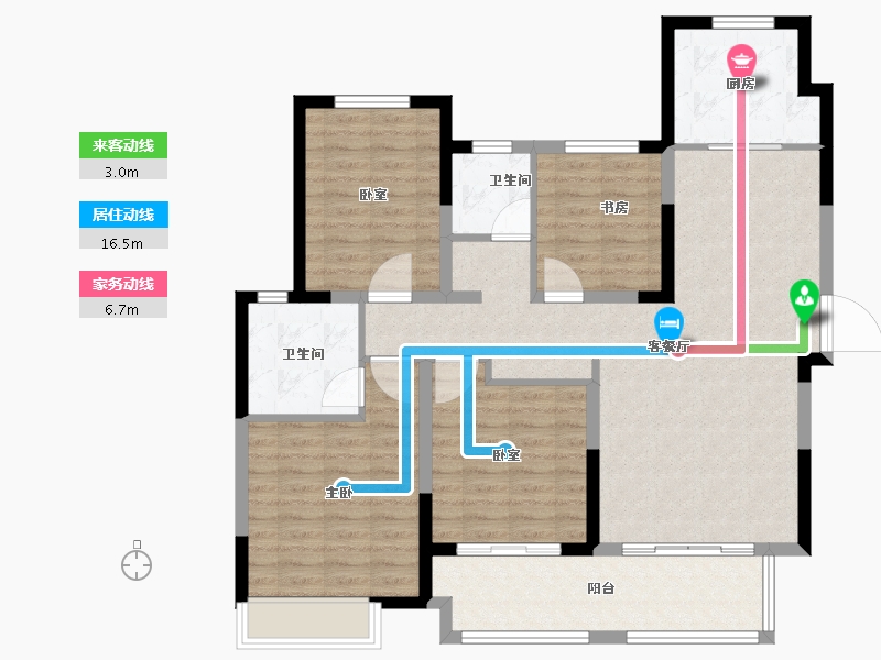 河南省-南阳市-建业贰号城邦-110.32-户型库-动静线