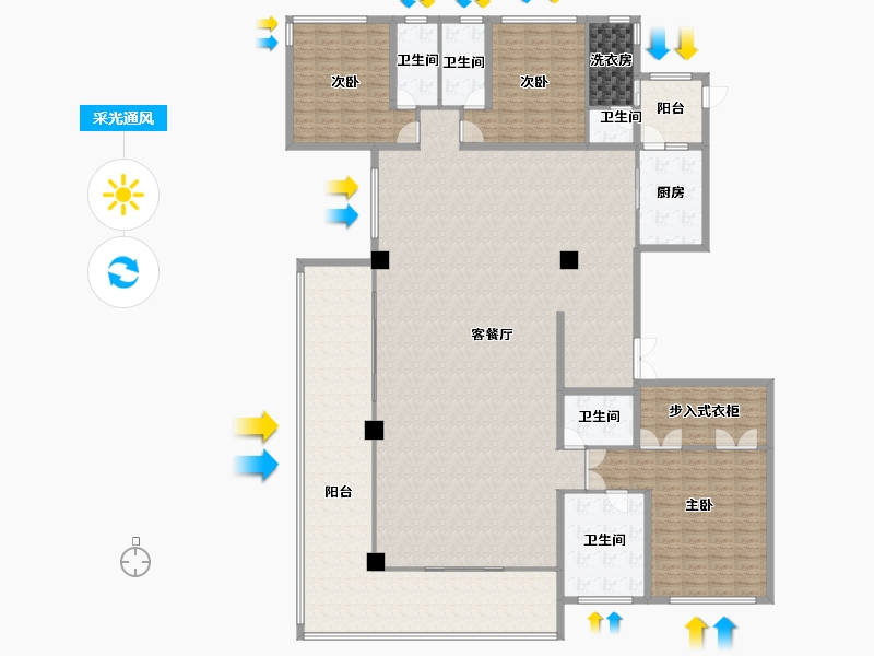 云南省-昆明市-中国铁建西派国樾-292.00-户型库-采光通风