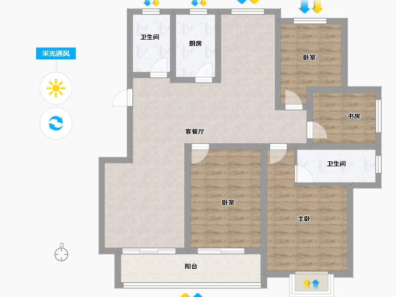 浙江省-绍兴市-香溪铭苑-102.00-户型库-采光通风