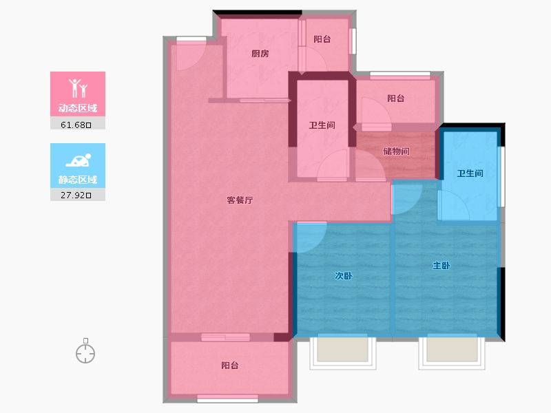 广东省-中山市-华发首府-79.34-户型库-动静分区