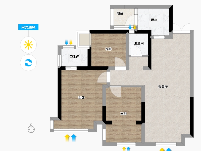 四川省-南充市-信智城-68.00-户型库-采光通风