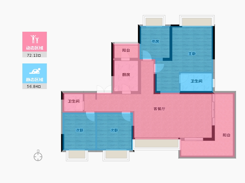 四川省-成都市-兴城人居云山府-114.31-户型库-动静分区