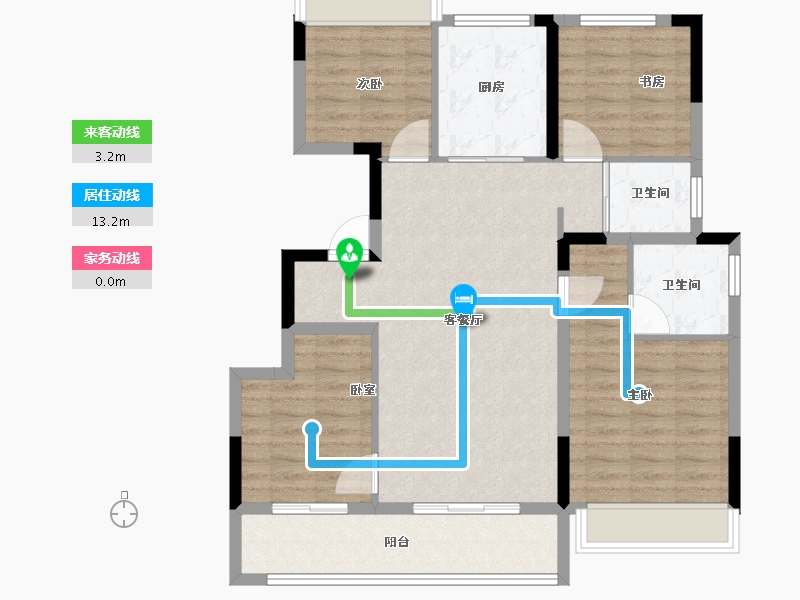 浙江省-绍兴市-阳光城勤业锦上-94.40-户型库-动静线