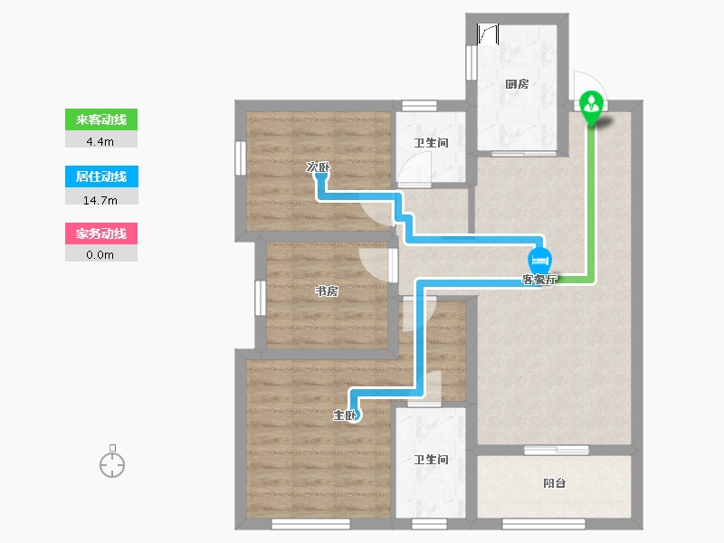 云南省-昆明市-俊发玉龙湾-79.90-户型库-动静线