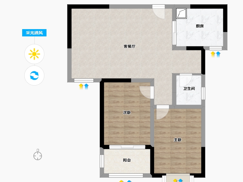 河南省-郑州市-金锣湾瑞福园-70.00-户型库-采光通风