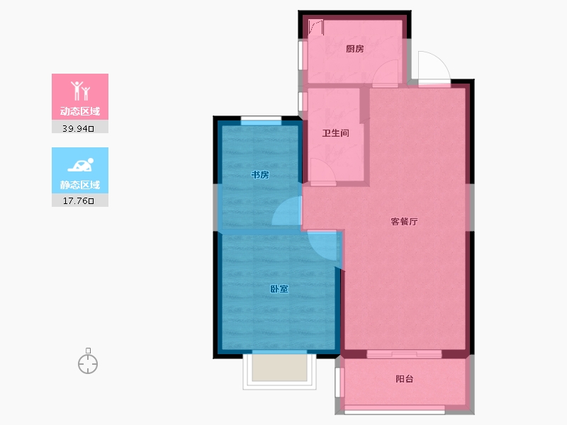 湖北省-武汉市-保利城七期云廷-51.23-户型库-动静分区