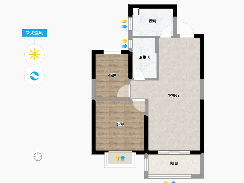 湖北省-武汉市-保利城七期云廷-51.23-户型库-采光通风