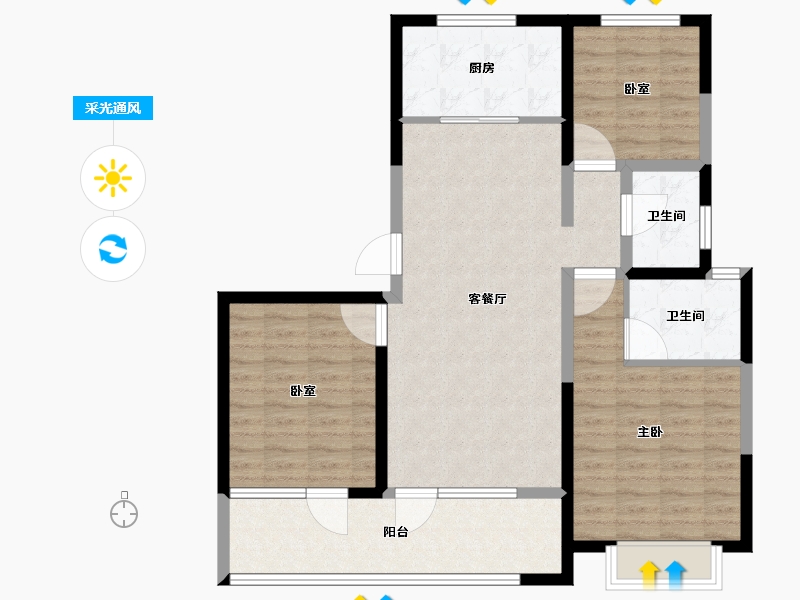 山东省-青岛市-海发融信缦山兰庭-99.01-户型库-采光通风