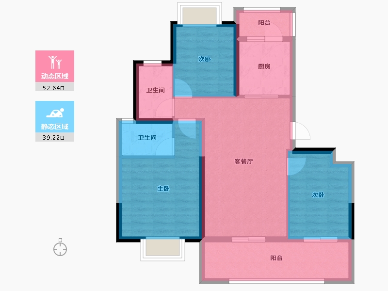 云南省-昆明市-海伦堡傾城小院-81.86-户型库-动静分区