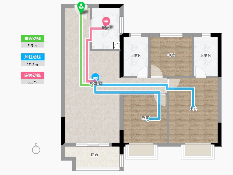 湖北省-武汉市-宝业航天府-80.00-户型库-动静线