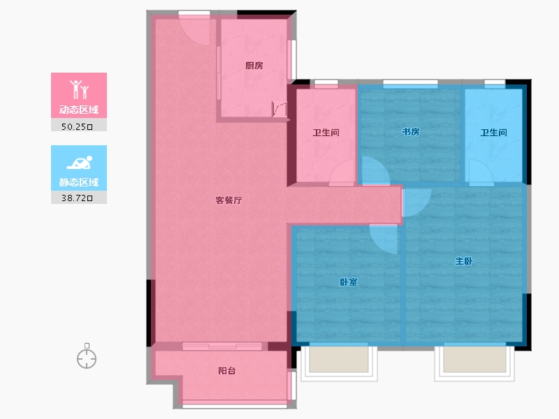 湖北省-武汉市-宝业航天府-80.00-户型库-动静分区