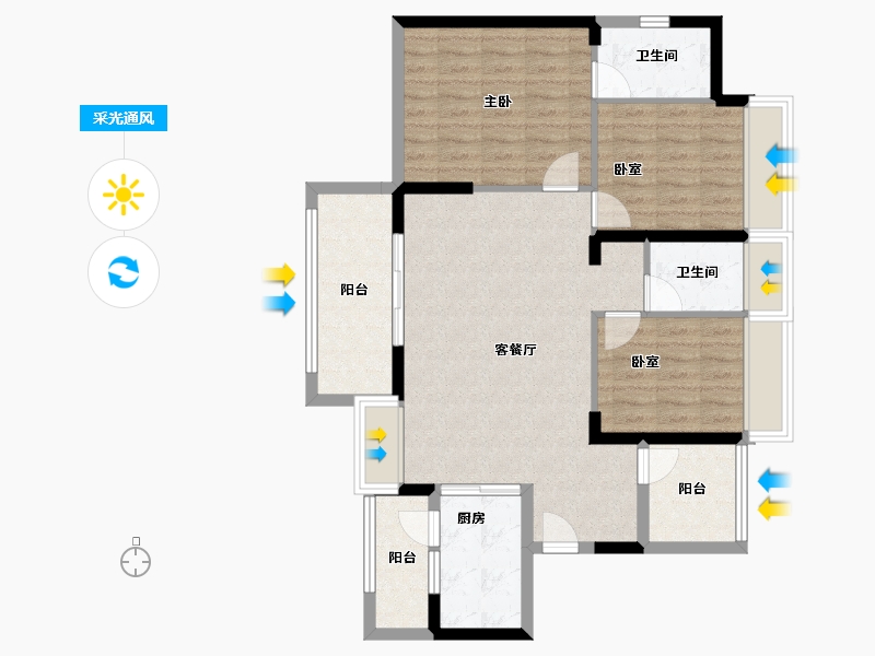 广东省-惠州市-惠阳振业城-94.06-户型库-采光通风