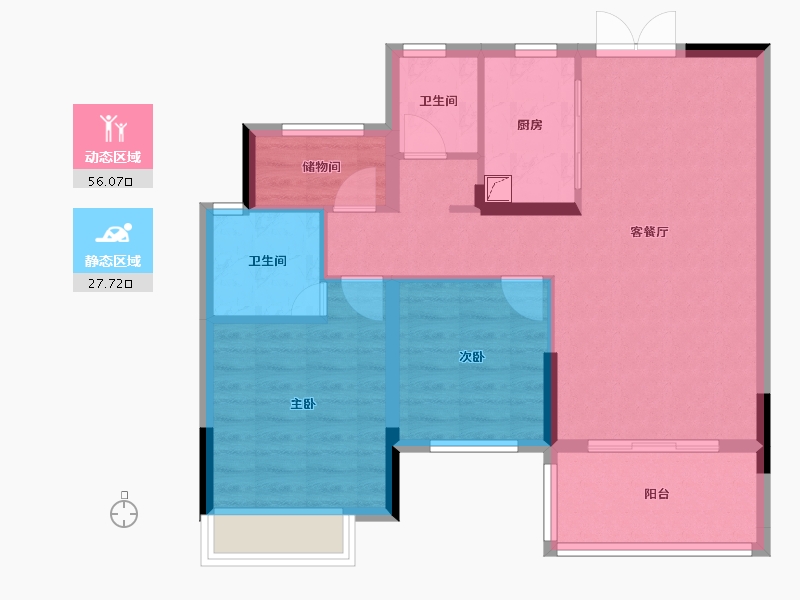 湖南省-怀化市-佳惠怀熙府-81.00-户型库-动静分区