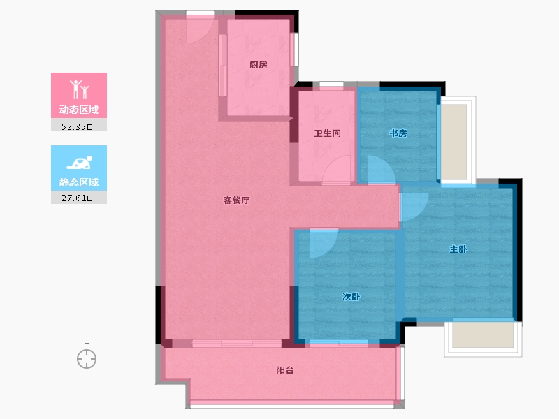 广东省-惠州市-融创臻园-71.57-户型库-动静分区