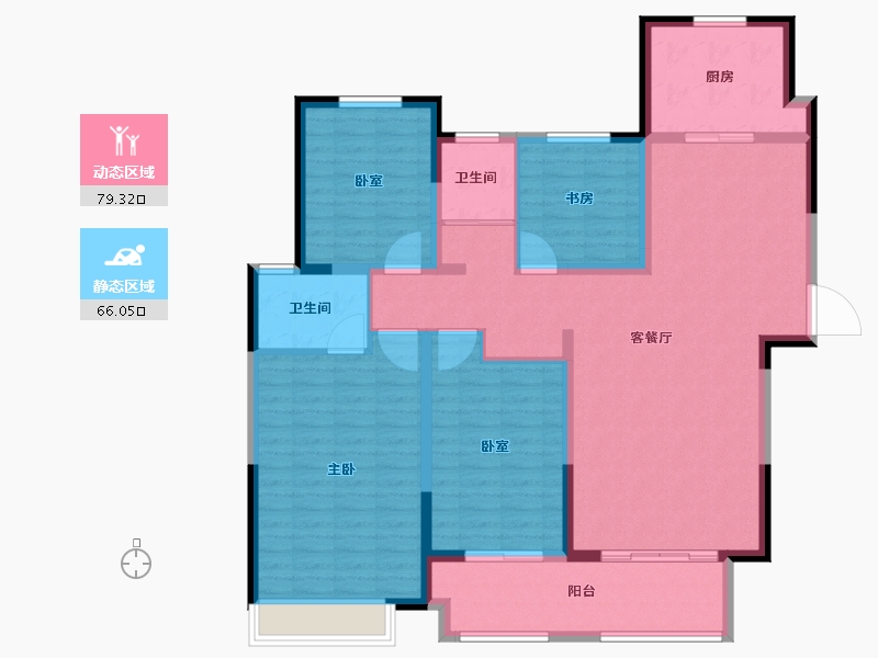 河南省-南阳市-建业贰号城邦-131.59-户型库-动静分区