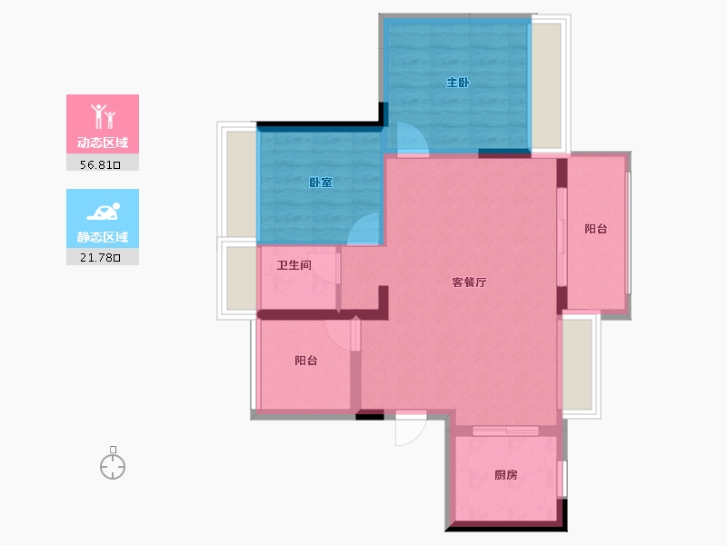 广东省-惠州市-惠阳振业城-70.77-户型库-动静分区