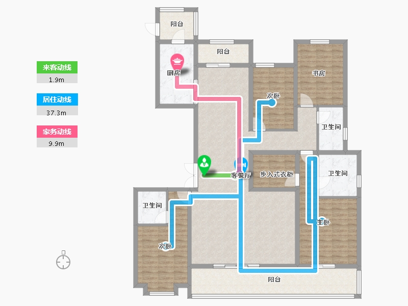 云南省-昆明市-中国铁建西派国樾-163.21-户型库-动静线