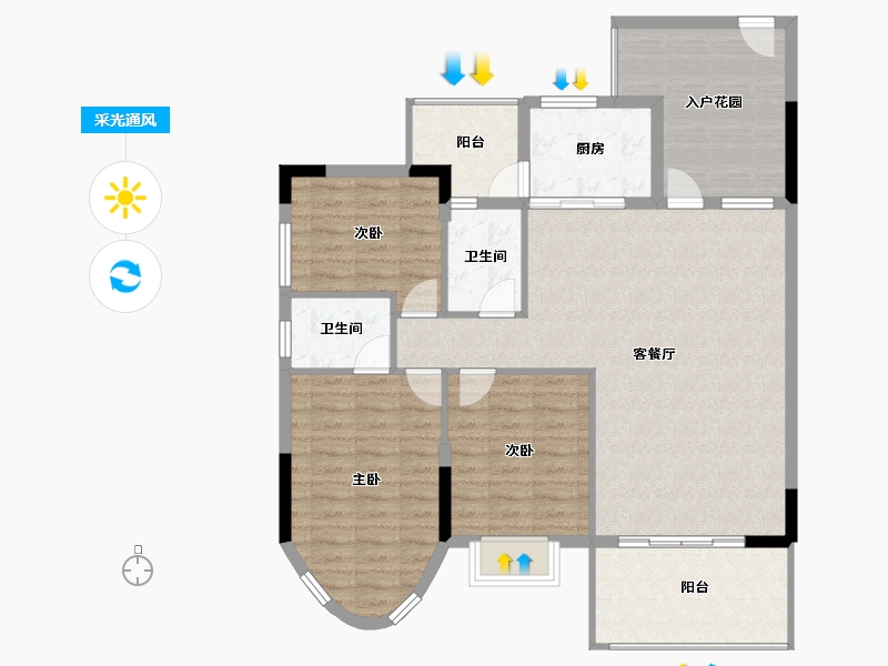 广东省-惠州市-好益康龙林上观-112.69-户型库-采光通风