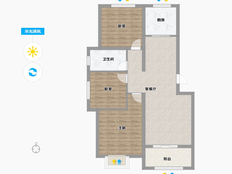 浙江省-绍兴市-香溪铭苑-80.80-户型库-采光通风