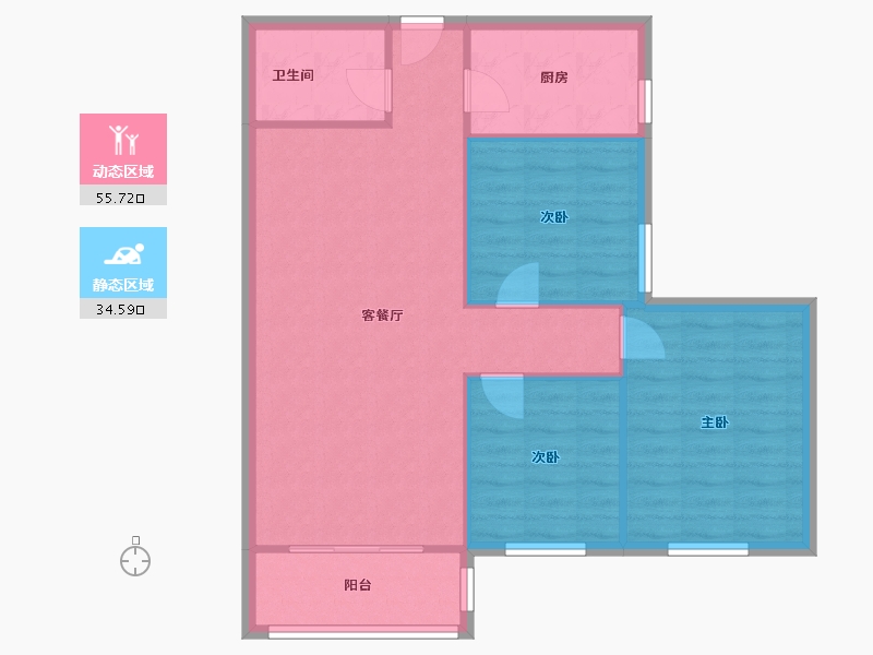 山东省-济南市-铁路南苑小区-91.51-户型库-动静分区